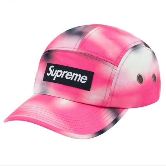 Supreme Accessories - Supreme Washed Pink Satin Camo Camp Hat